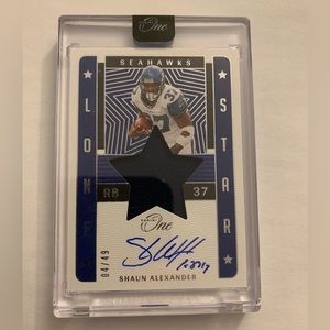 2022 Panini One Lone Patch Star Auto /49 Shaun Alexander #94
